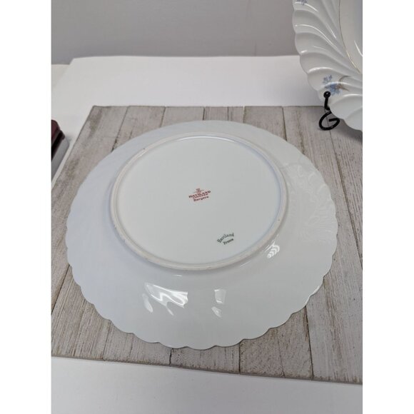 Haviland Limoges Bergere Set 2 Dinner Plates Vintage Blue Flowers France - Picture 7 of 9